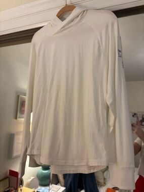 White Hooded Long Sleeve Top